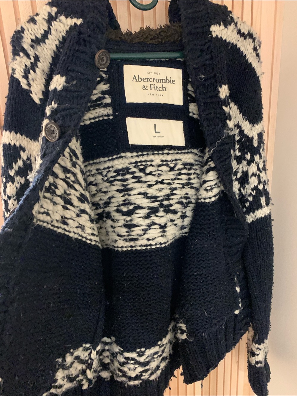 Abercrombie & Fitch Blue and White Vintage Button Cardigan - Picture 3 of 5
